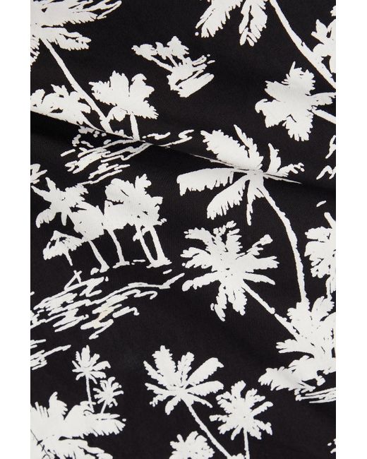 Maje Black Midi-wickelrock aus baumwolle mit print