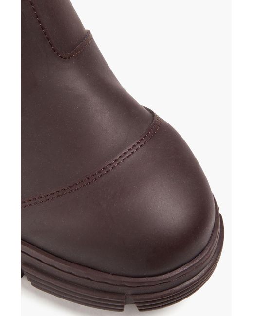 Ganni Brown Rubber Ankle Boots