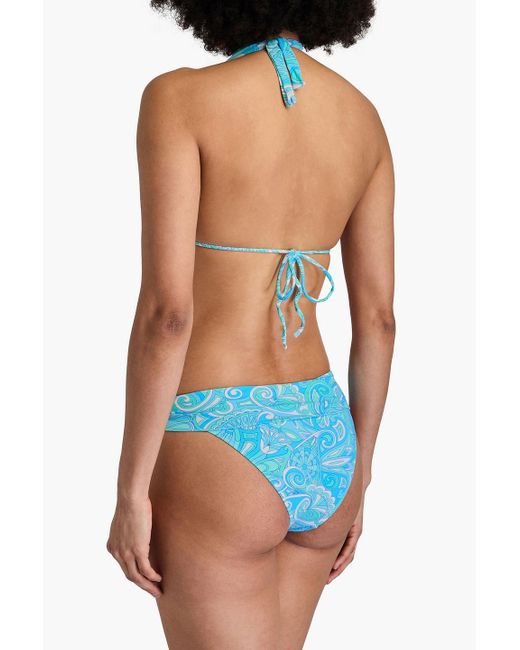 Melissa Odabash Blue Grenada Printed Triangle Bikini Top