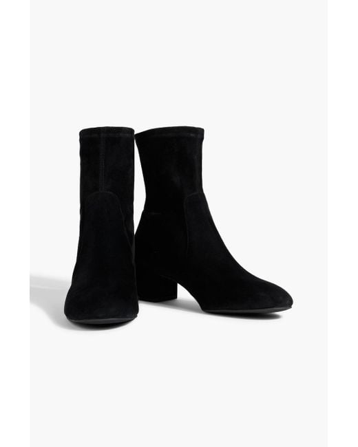 Stuart Weitzman Black Sofia 50 Stretch-Suede Sock Boots