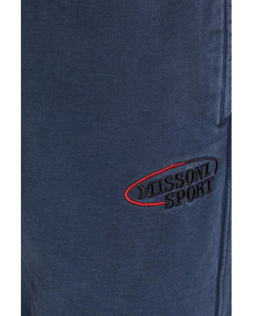 Missoni Blue Cotton-fleece Sweatpants for men