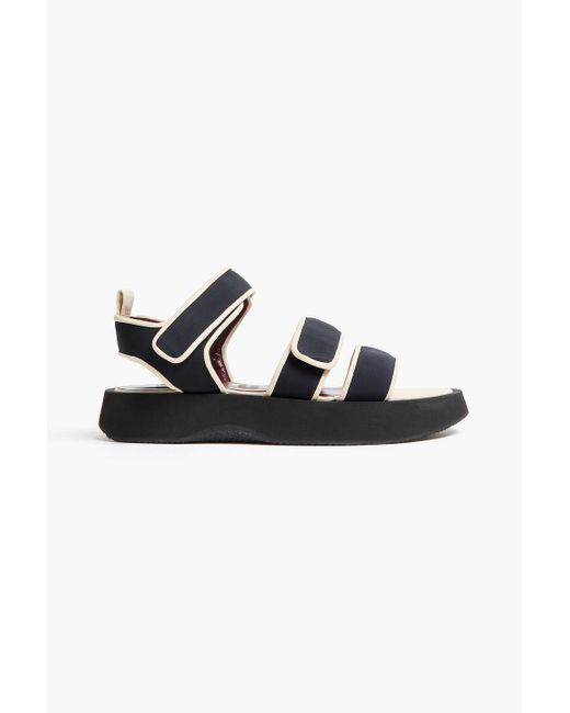 Staud Black Two-Tone Scuba Platform Sandals