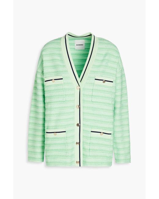 Sandro Green Aymar Jacquard-knit Cardigan