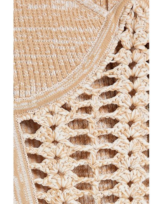 Dion Lee White Mélange Crochet-knit Bustier Top