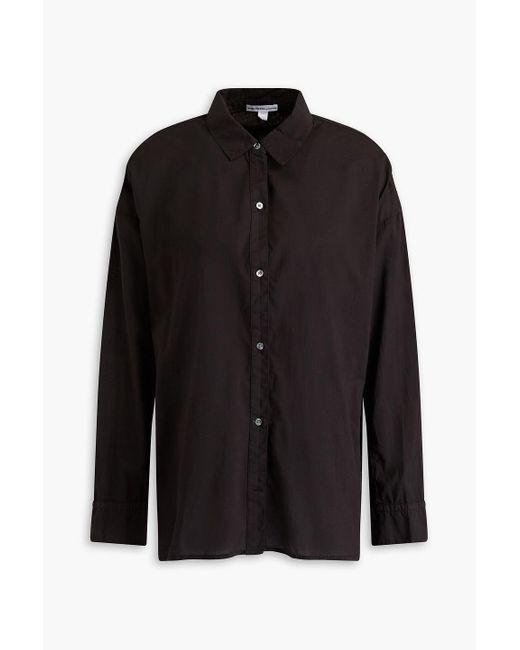 James Perse Black Cotton-mousseline Shirt