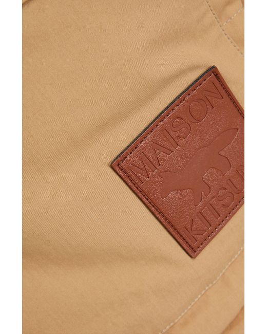 Maison Kitsuné Natural Logo-appliquéd Quilted Cotton Hooded Jacket for men