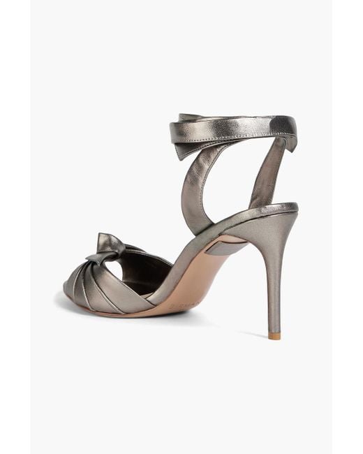 Alexandre Birman Metallic New Clarita Bow-Detailed Leather Sandals