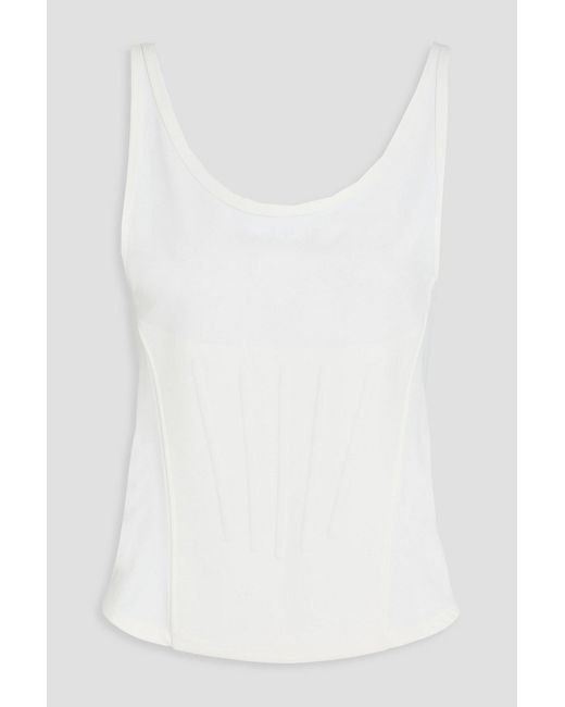 Mugler White Stretch-Jersey Tank