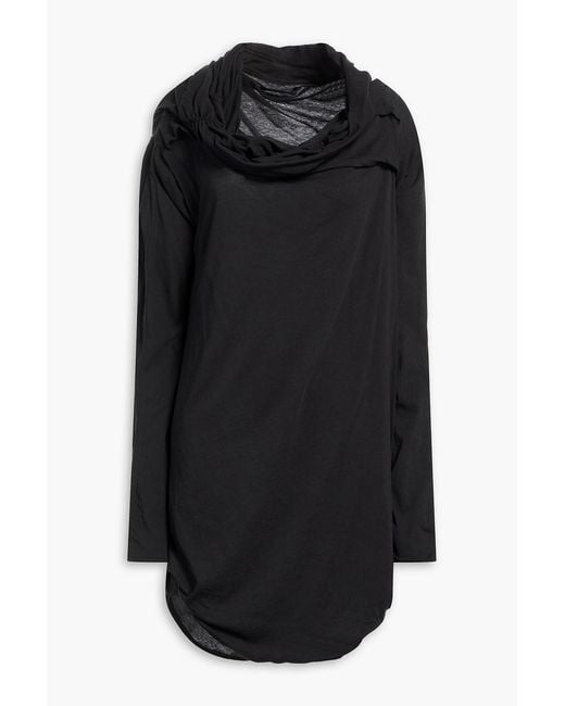 Entire studios Black Off-The-Shoulder Cotton-Blend Jersey Top