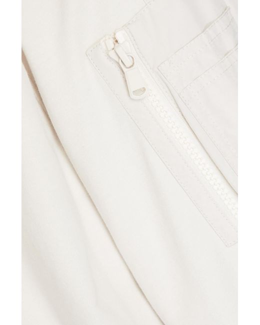 Brunello Cucinelli Natural Shell-paneled Bead-embellished French Cotton-blend Terry Zip-up Hoodie