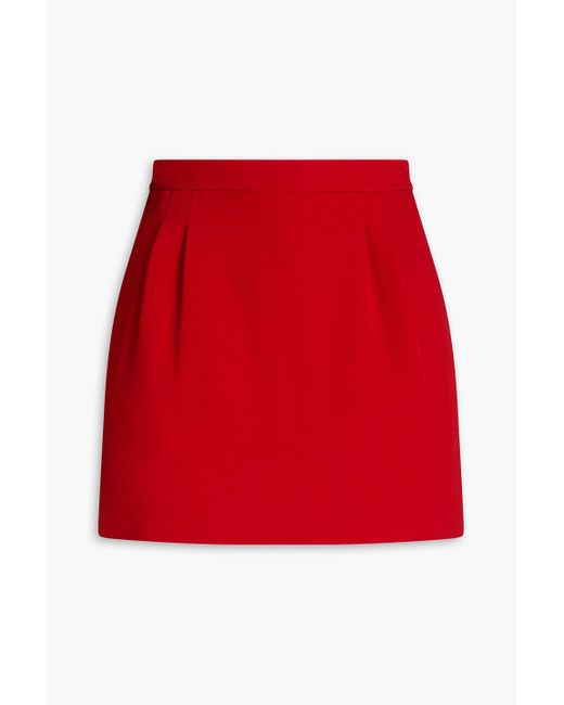 RED Valentino Red Pleated Crepe Mini Skirt