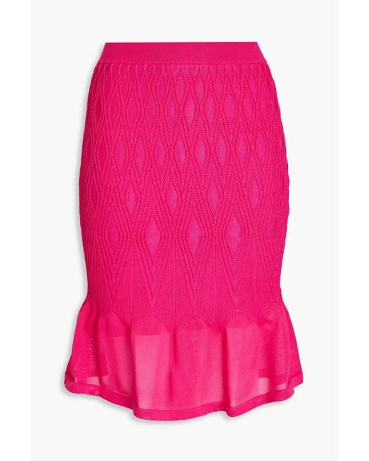 Diane von Furstenberg Pink Ava Fluted Knitted Skirt