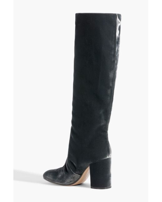 Gianvito Rossi Velvet Knee Boots in Black Lyst