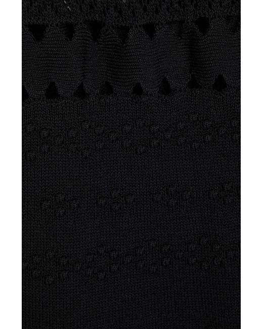 Claudie Pierlot Black Crochet-knit Midi Dress