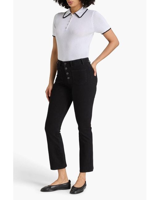 Maje Black Mid-Rise Flared Jeans
