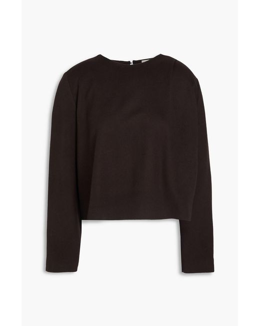 Officine Generale Black Francky Wool And Cashmere-blend Flannel Top