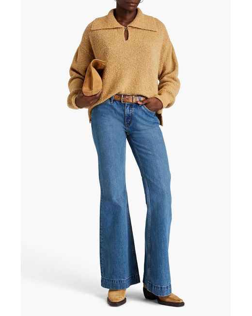 Re/done Blue 70s Low-rise Flared Jeans