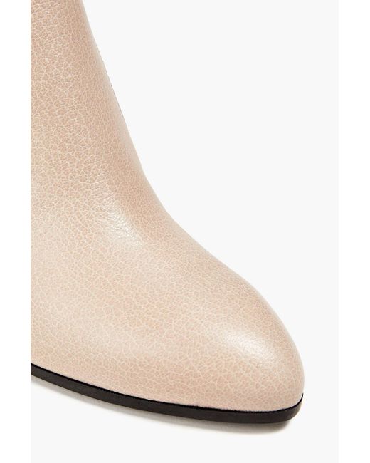 Hogan White Textured-leather Ankle Boots