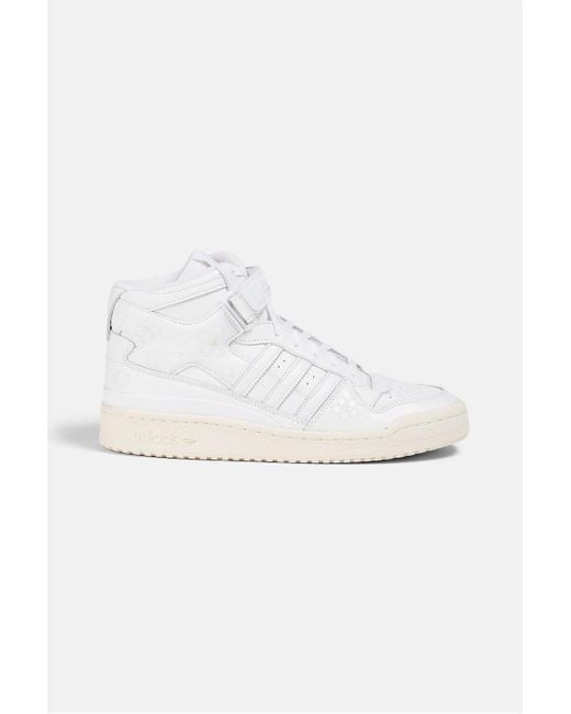 Adidas Originals White Forum Perforated Leather High-top Sneakers for men