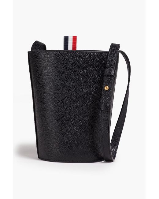 Thom Browne Black Pebbled-leather Bucket Bag