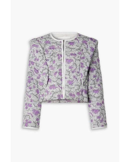 Isabel Marant White Drew Convertible Printed Quilted Cotton Jacket