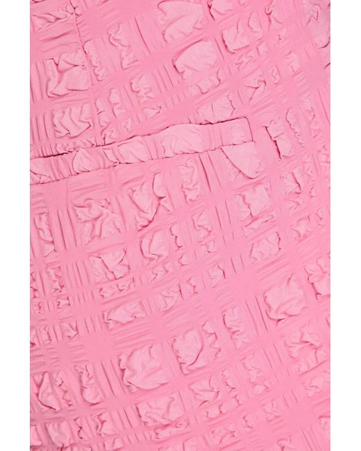 Nanushka Pink Hose mit schmalem bein aus seersucker