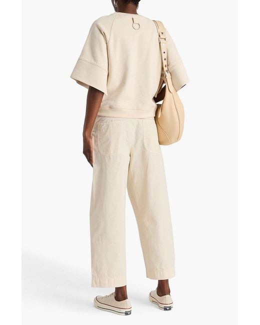 Rag & Bone Natural Banks Cropped Cotton-Canvas Wide-Leg Pants