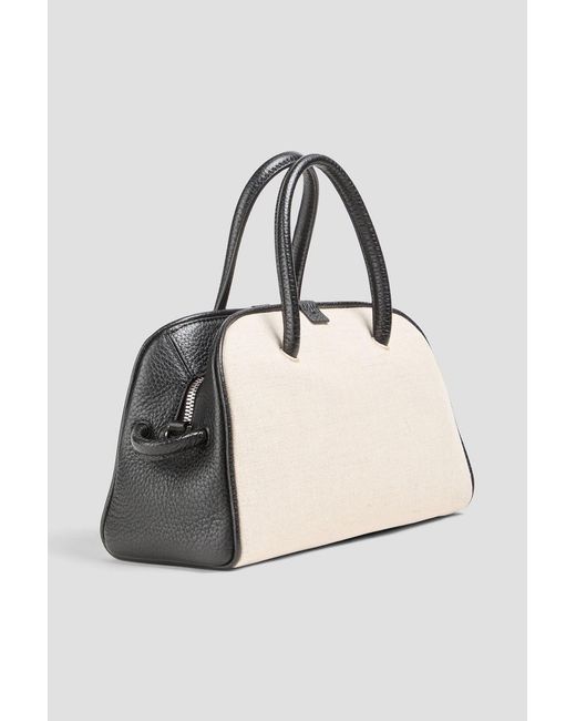 Jacquemus Natural Le Petit Turismo Leather And Canvas Tote