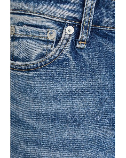 Rag & Bone Blue Monterosso Cropped High-rise Skinny Jeans