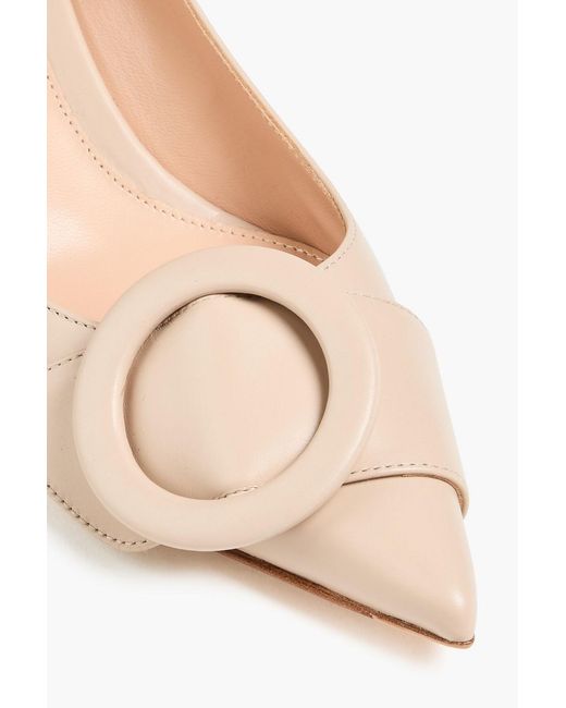 Gianvito Rossi Pink Venezia Buckled Leather Pumps