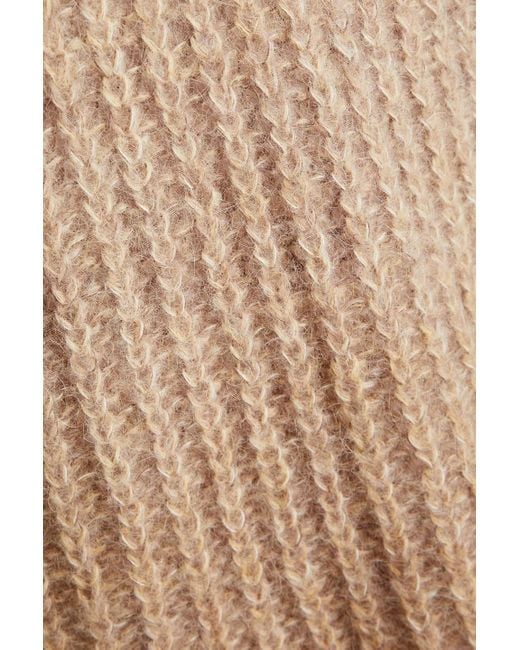 Ba&sh Natural Bear Ribbed-knit Turtleneck Sweater