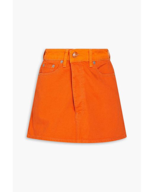 Ganni Orange Denim Mini Skirt