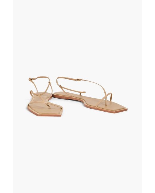 STUDIO AMELIA White Freda Leather Slingback Sandals