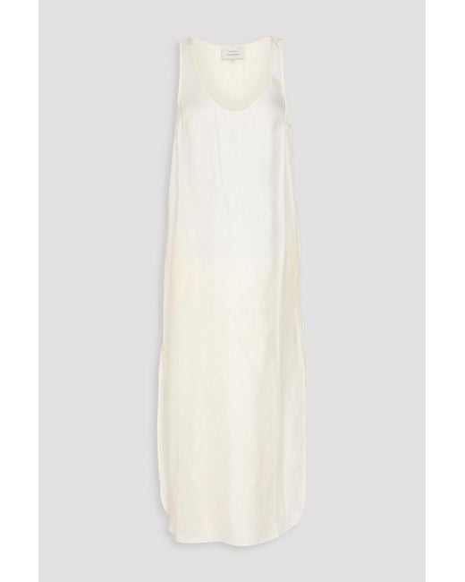 Loulou de Saison White Nada Silk-twill Midi Dress