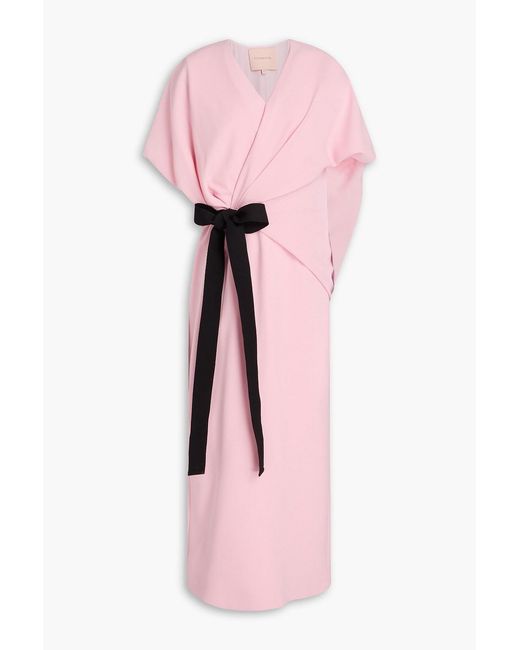 Roksanda Pink Desona Bow-Detailed Crepe Midi Dress