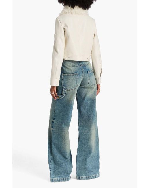 Courreges Natural Jacke aus vinyl aus einer baumwollmischung