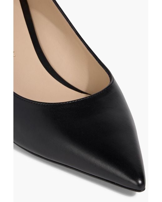 Stuart Weitzman Black Power Leather Pumps