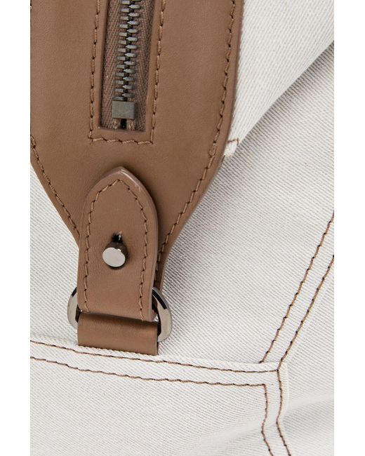 Brunello Cucinelli Natural Leather-Trimmed Cotton-Twill Tote