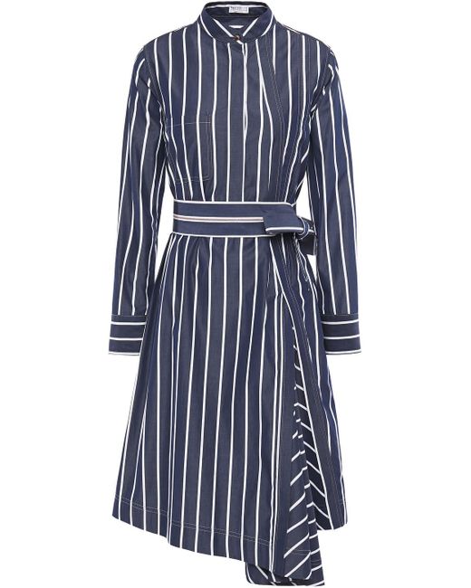 Brunello Cucinelli Blue Striped Shirt Dress
