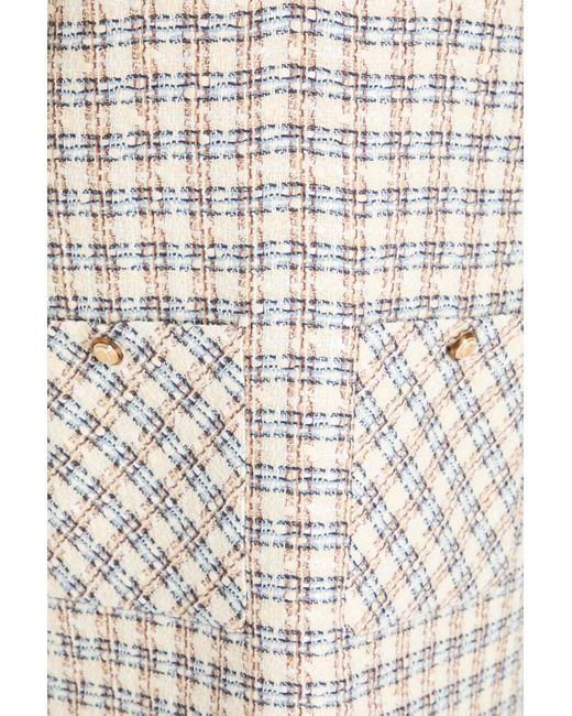 Veronica Beard Natural Nomi Checked Cotton-Blend Tweed Mini Dress