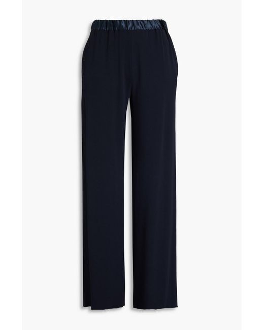 Emporio Armani Blue Satin-trimmed Jersey Track Pants