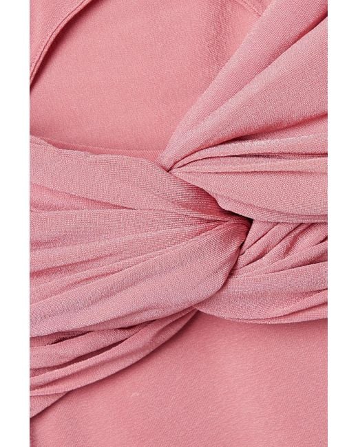 Khaite Pink Cibo Off-the-shoulder Twisted Stretch-jersey Bodysuit