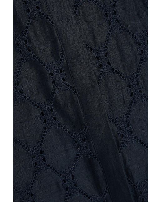 Rag & Bone Blue Jordan Broderie Anglaise Ramie Blouse
