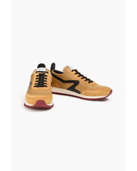 Rag & Bone Brown Retro Runner Suede, Leather And Mesh Sneakers