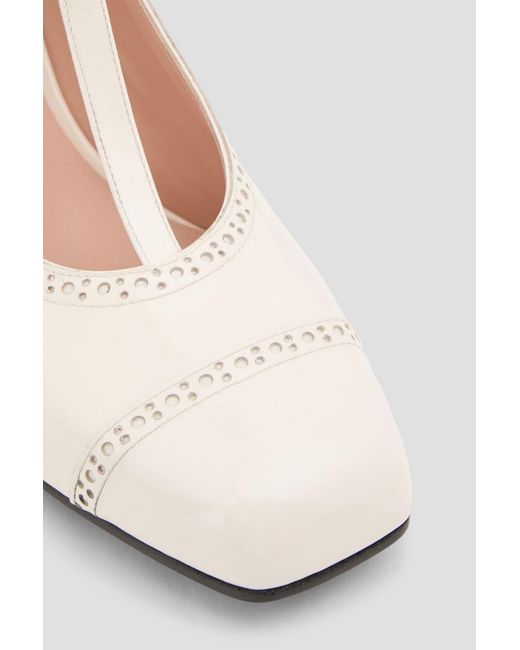 Bally White Elaile 75 Leather Mary Jane Pumps