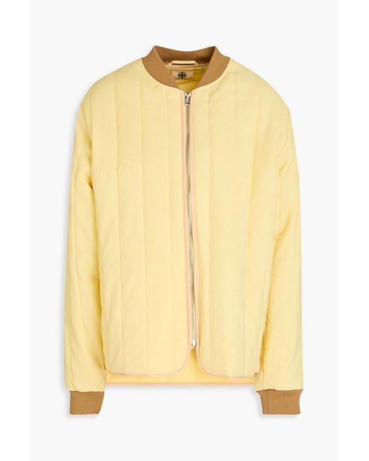 Tory Burch Yellow Quilted Shell Jacket