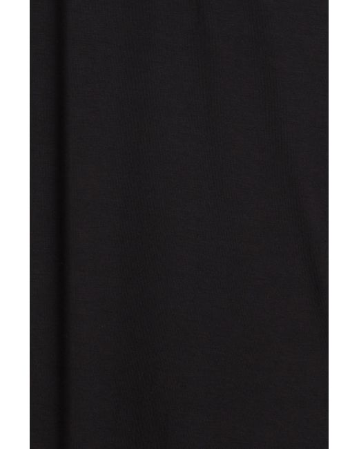Enza Costa Black Maxikleid aus stretch-jersey mit knotendetail und asymmetrischer schulterpartie