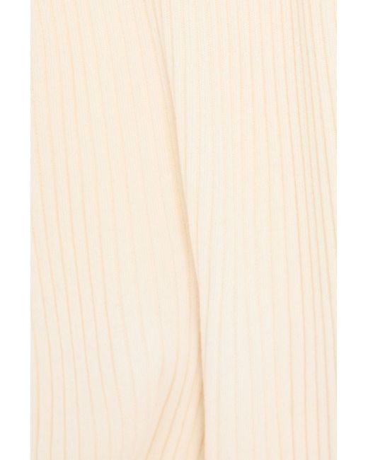 Loulou de Saison White Hobas Ribbed Wool And Cashmere-Blend Midi Dress