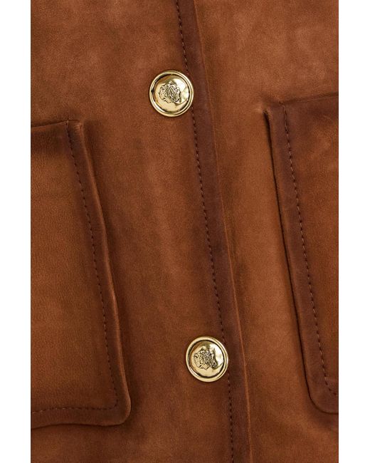 Sandro Brown Burnished Suede Jacket