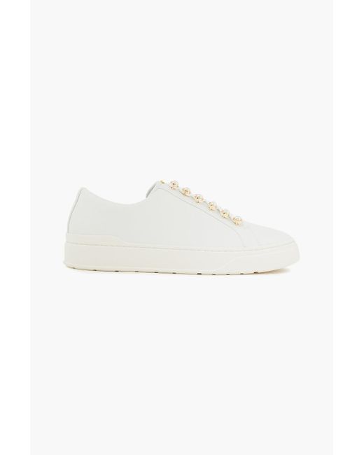 stuart weitzman excelsa leather embellished sneaker